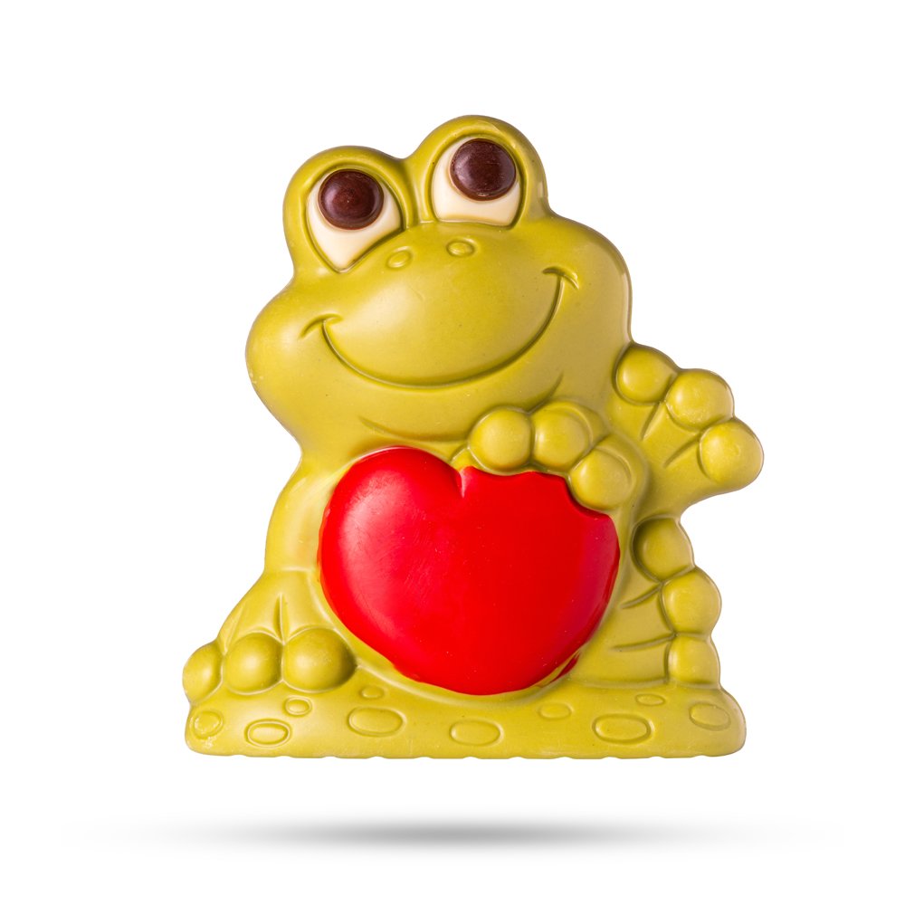 Holfiguur kikker witte chocolade